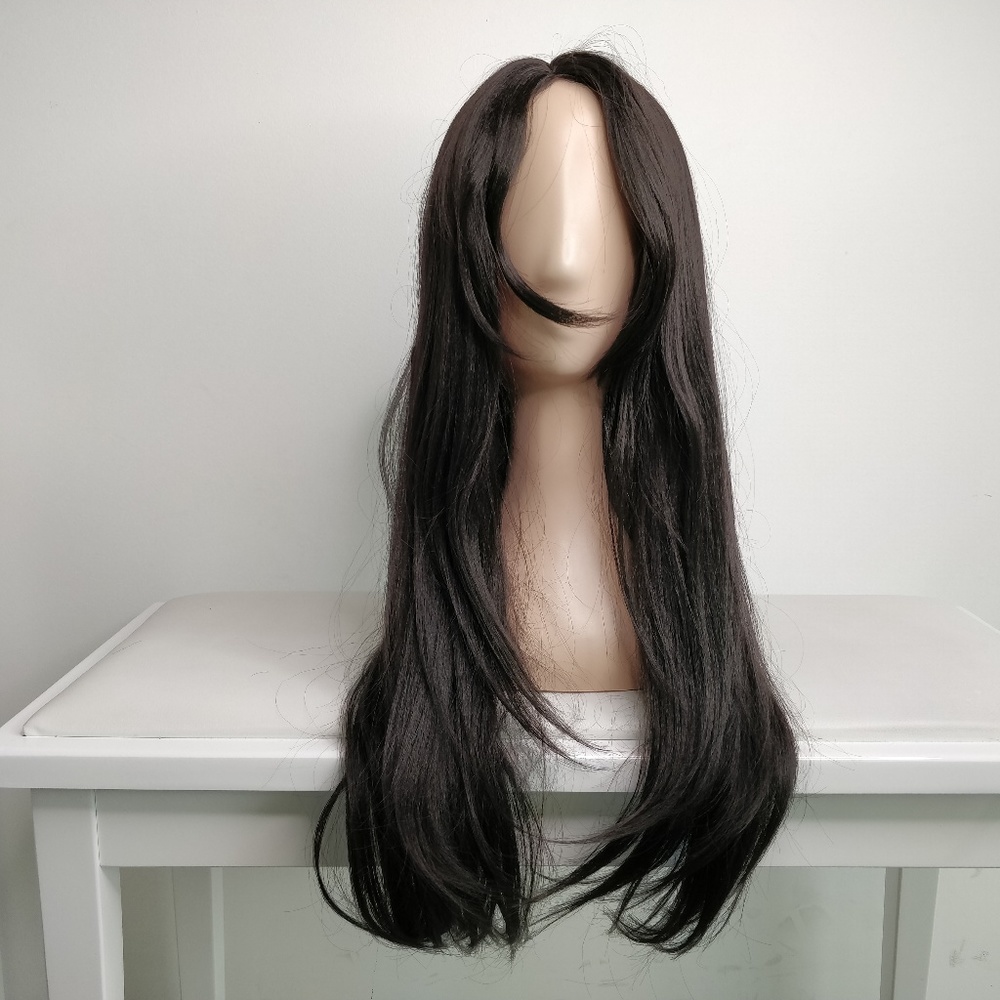 24" Black Straight Wig Color #1B